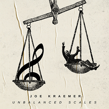 A scales with a musical note and a man in each scale set